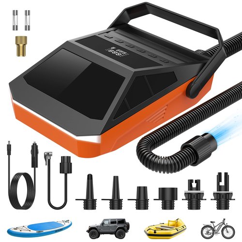 50PSI Paddle Board Pump Electric Portable, SUP Pump for Paddleboard Car Tire with Auto-Off & Deflation Function, 12V DC Car Connector for Stand Up Paddle Boards Kayaks Boats Mattresses Auto Tyre Bike