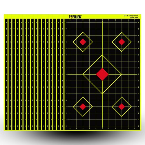 PTPHJEG 12"x18" Sight-in Splash Target - Instantly See Your Shots Burst in Bright Fluorescent Yellow Upon Impact(10 Pack)