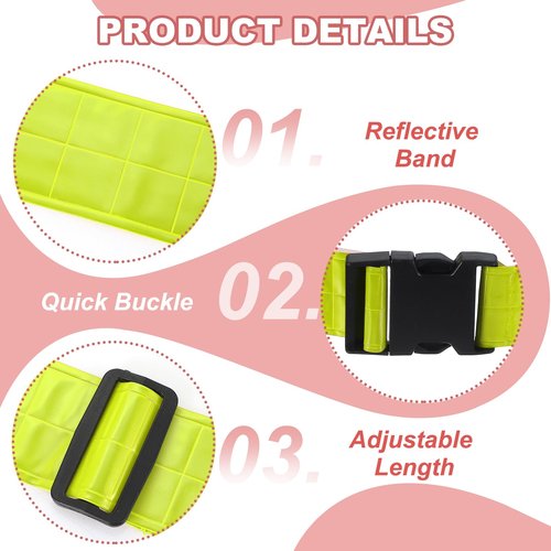 PATIKIL Reflective Belt, High Visibility Running Belt Grow PT Belt Adjustable Safety Gear for Men Women Walking Cycling Motorcycling, Yellow