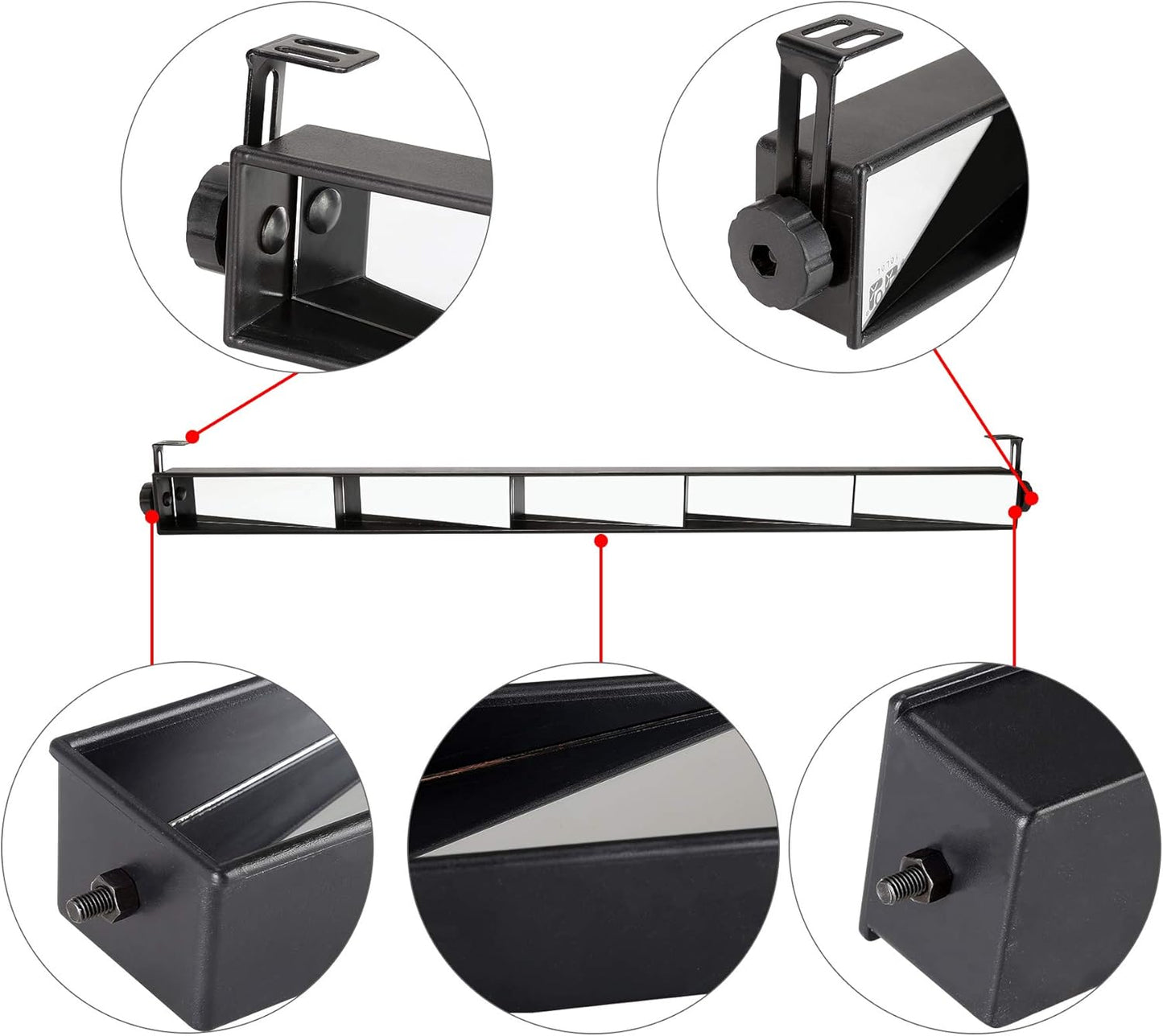 10L0L Universal Golf Cart 5 Panel Mirror for Yamaha EZGO Club Car, Eliminate Blind Spots Wide Angle Rear View Mirror