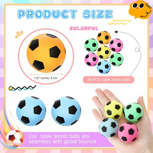VioraWhite 24 Pcs Table Tennis Balls 1.57 Inches/ 40 mm Plastic Soccer Table Tennis Balls Sport Themed Party Games Gift for Carnival Pool Games,Handicrafts,Party Decoration