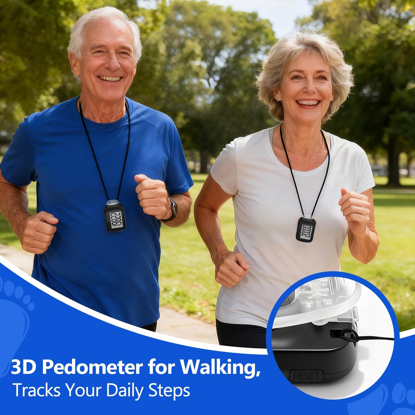 4 Pack Pedometer for Walking, Simple Step Counter 3D Pedometer with Removable Clip and Lanyard, Step Tracker with Large Digital Display, Accurate Step Tracking for Men Women Kids