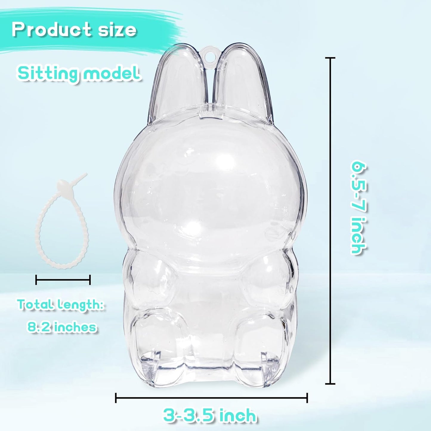 1PCS Protective Case Compatible with LABU The Monsters Exciting Macaron - Clear Plastic Box with Keychain & Anti-Loss Silicone Strap,Plastic Clear Display Box(No Doll Included,17CM)