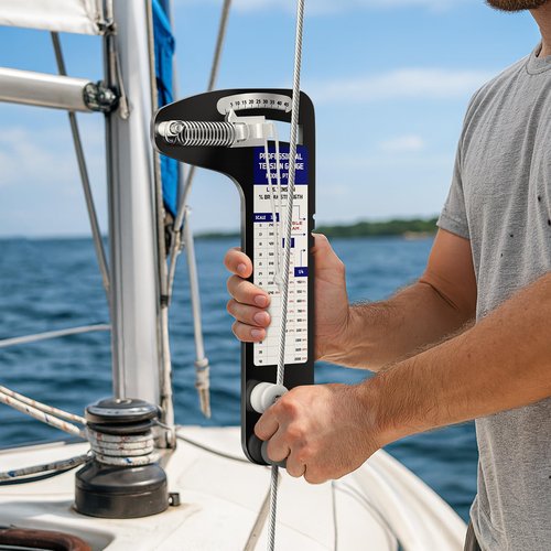 Hazztoll Sailboat Rigging Tension Gauge- PT-2 Professional Hands-Free Force Gauge, Wire Rope Standing Rigging for 3/16, 7/32, and 1/4 in Cable Diameter, 2000 lbs