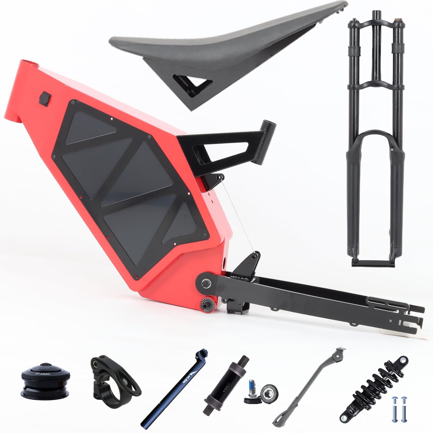 KEYU F7 Step Through Carbon Mountain Fat electrick Bicycle Dirt Full Suspension Strong Enduro Stealth Bomber Electric Bicycle Bike Ebike Frame