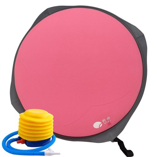 Balance Ball Home Workout Equipment, 27.5 inch Exercise Ball Balance Trainer, Stability Ball for Exercise, Half Balance Ball Strength Training Equipment for Cardio and Core Training (27.5" Pink Heart)