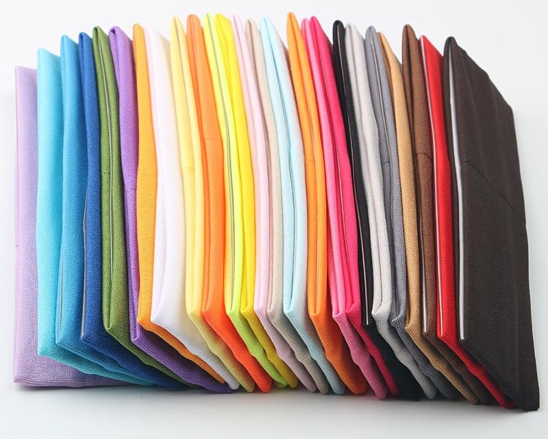 25Pcs Mixed Color Yoga Headbands - Soft Elastic Sports Sweatband for Women Men Kids