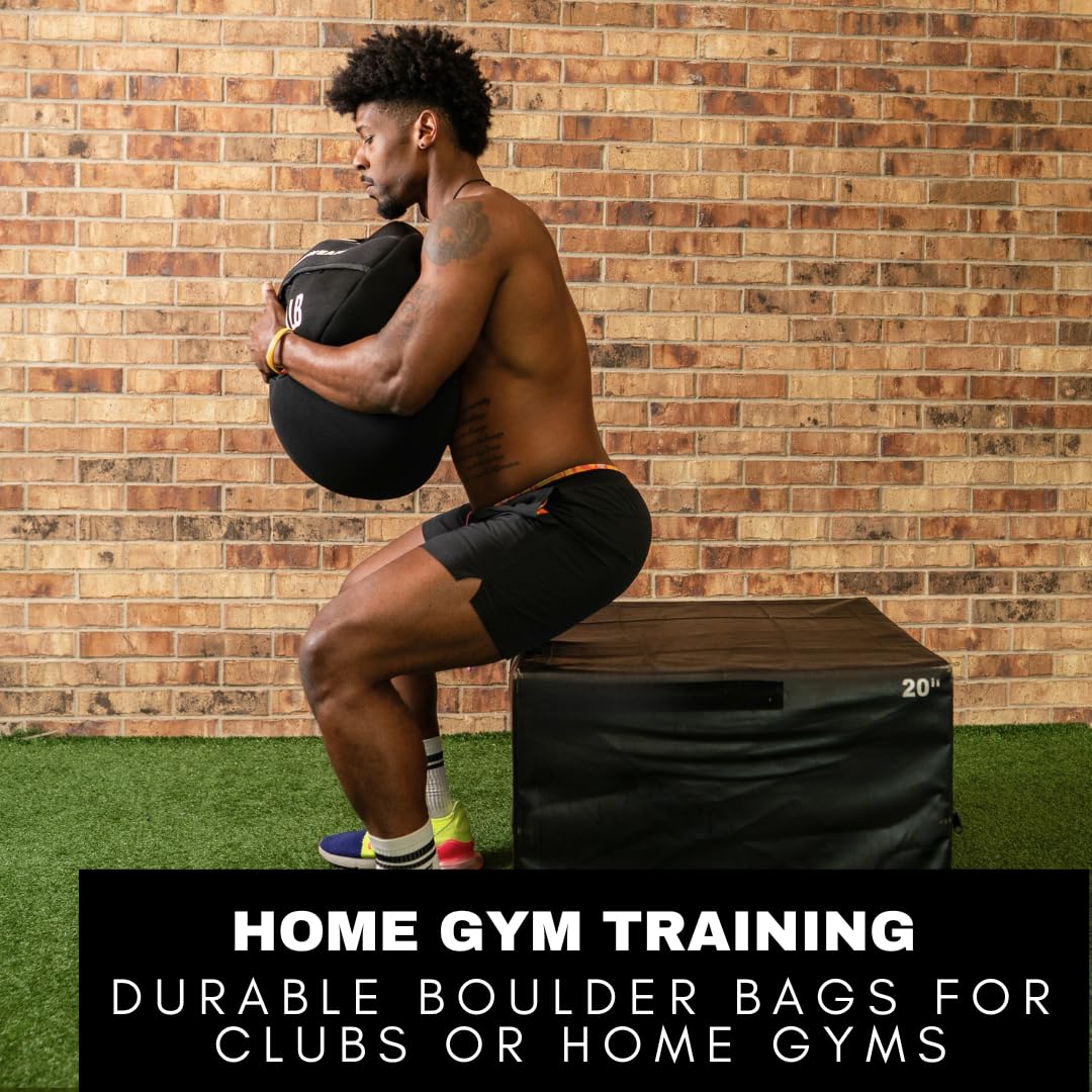 HYPERWEAR Boulder Strongman Sandbag (50 lbs) Heavy-Duty Neoprene Workout Bag for Strength & Full-Body Training