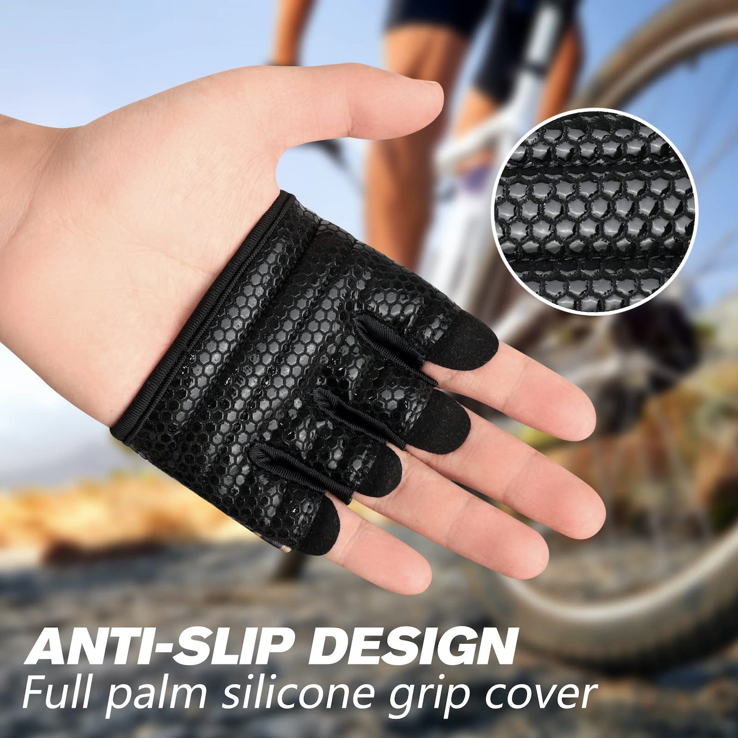 RYMNT Minimal Workout Gloves,Short Micro Weight Lifting Gloves Grip Pads with Full Palm Protection & Extra Grip for Men Women Weightlifting,Gym,Cross Training,Powerlifting,WODs.Black-Medium