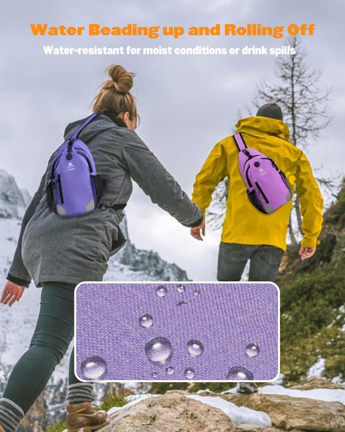 VPBAGE Sling Bag for Men Women, Crossbody Hiking Daypack/Chest Bag/Shoulder Bag, Small Backpack Travel, with Chest Phone Holder