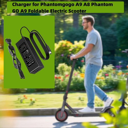 42V Charger for Phantomgogo A9 A8 Phantom GO A9 Foldable Electric Scooter 350W Motor 36V 10.4Ah Lithium-ion Battery Power Adapter Cord Cable
