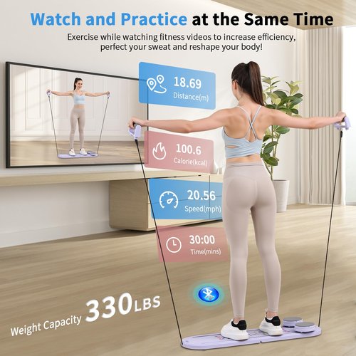 Pilates Board,Foldable Pilates Reformer Set,All-in-one Pilates Kit for Core Workout.Multifunctional Pilates Equipment for Women Home Gym Office Workout
