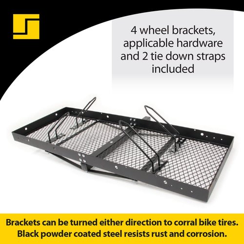 Stromberg Carlson CC-125 Cargo Caddy Bike Rack Adapter, Convenient Bike Rack Solution Travel, Accommodate up to 2 Bikes with 4 Piece Set - Set Bike Rack Adapter, Black