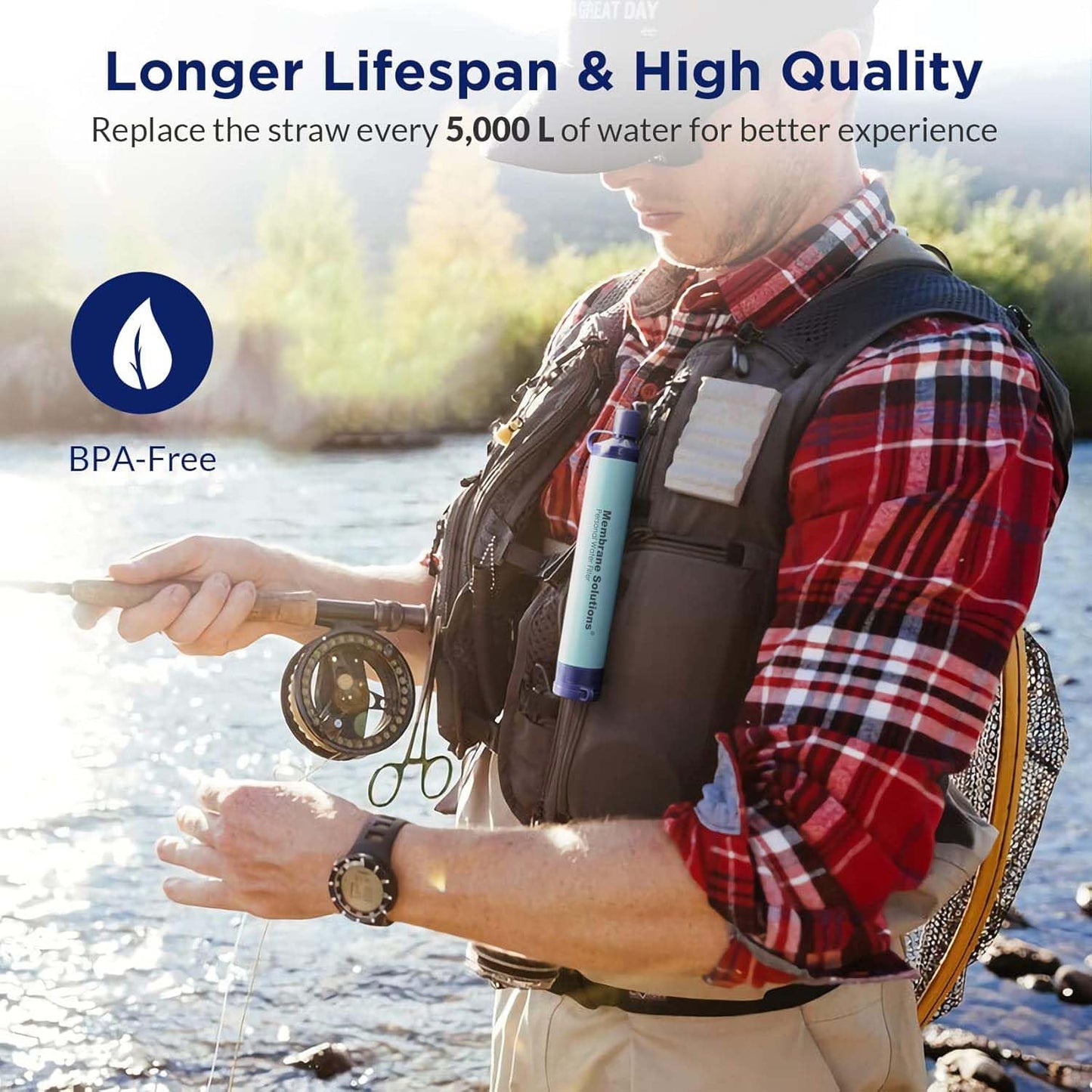 Membrane Solutions Personal Water Filter Straw S1