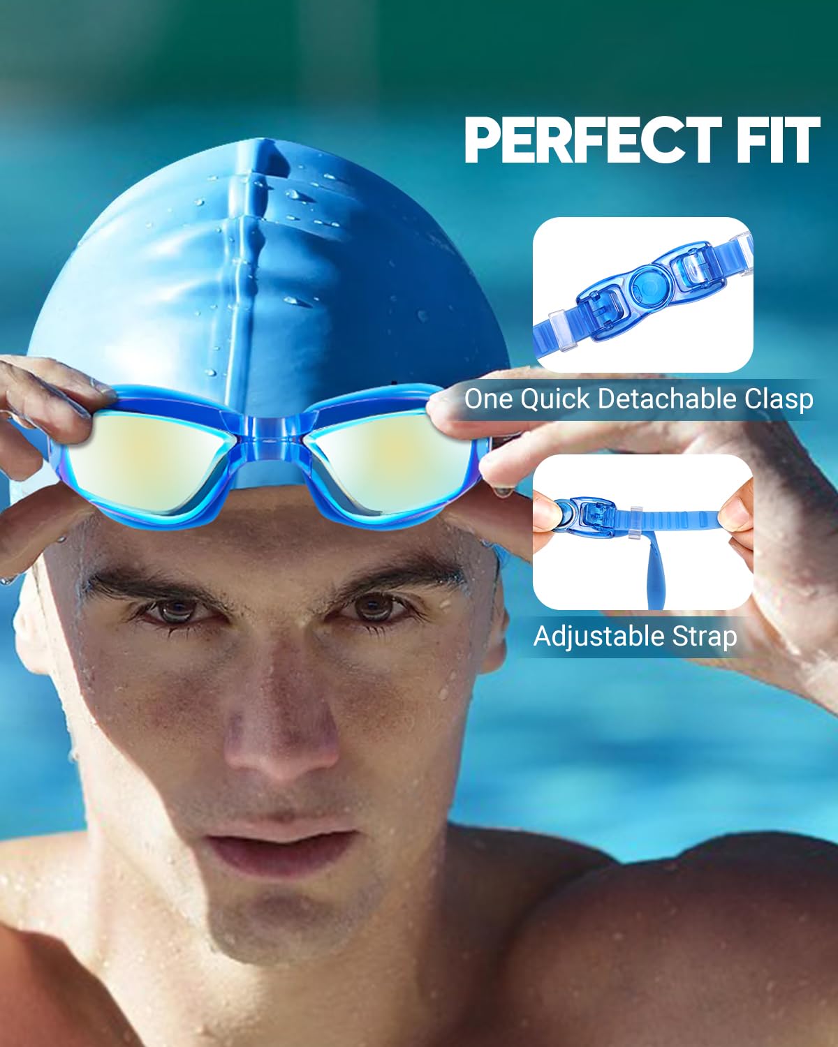 Vorshape 2 Pack Swim Goggles Adult, Anti-Fog UV Protection Leak-Proof Pool Swimming Gogglesfor Men Women﻿