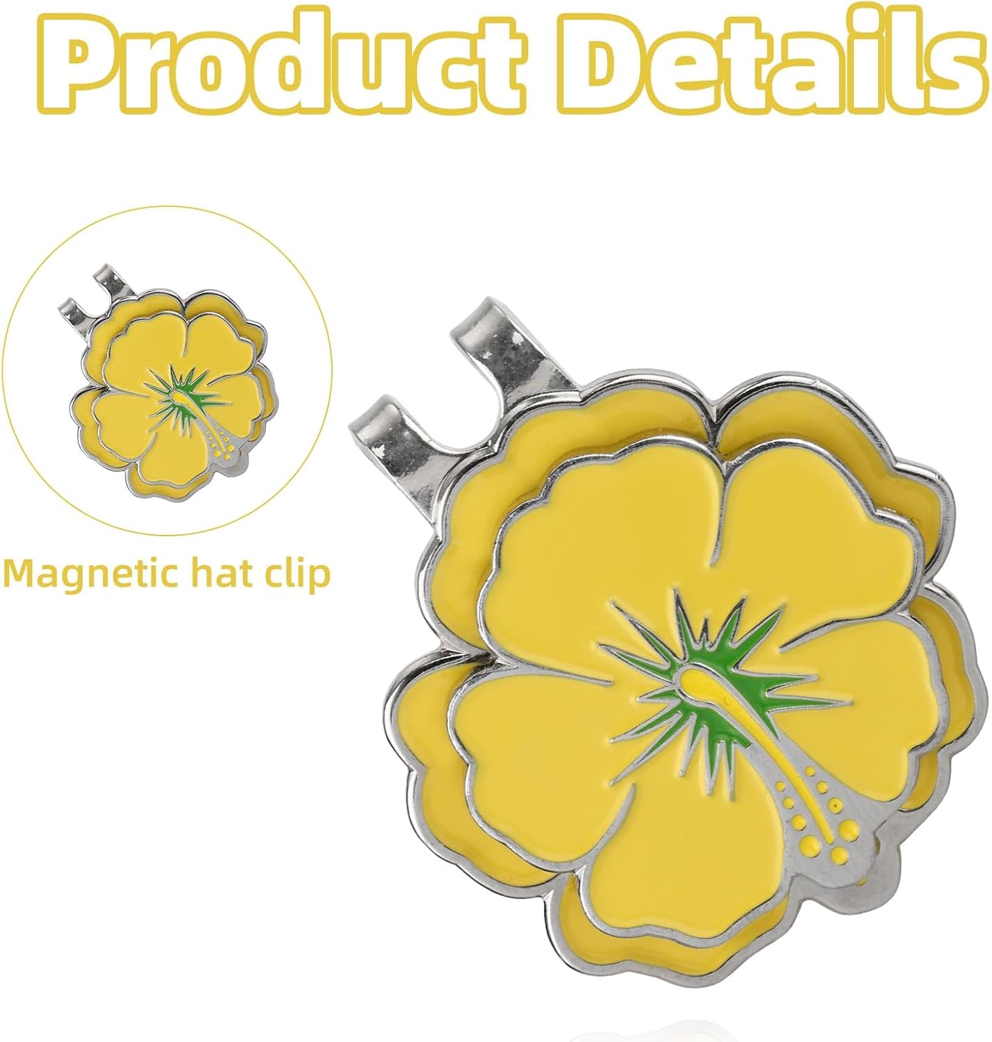 2pcs Magnetic Golf Ball Marker with Hat Clip, Flower Shape Golf Marker Magnet Set Cap Hat or Visor Clip Sports Bag Accessories for Women Men Golfer Friends Gift