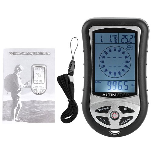 Barometer Altimeter, Portable Compass Multifunctional Electronic Weather E Ic Boussole Electronique Altitude Altimeters for Forecast Hand Hold Hiking Camping Outdoor Lover