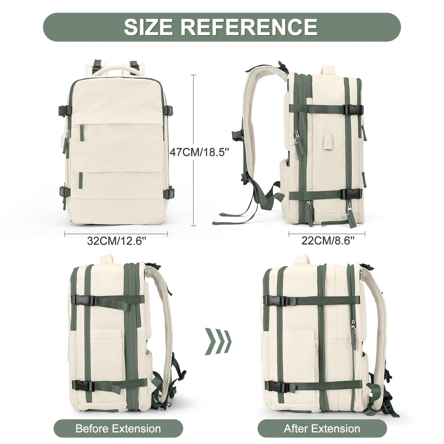 coofay Expandable Travel Backpack For Women Men Airline Approved Personal Item Backpack For Airlines Carry On Backpack Flight Approved Waterproof Backpack For Traveling On Airplane Travel Bag