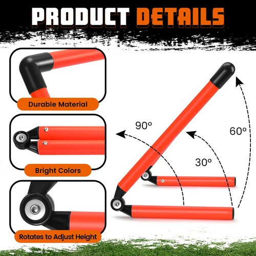 Hollowfly 8 Pcs Adjustable Speed Training Hurdles 6" 9" 12" Speed Agility Hurdle Jumping Training Fitness Equipment Plyometric for Athletes Soccer Basketball Track Field(Orange)