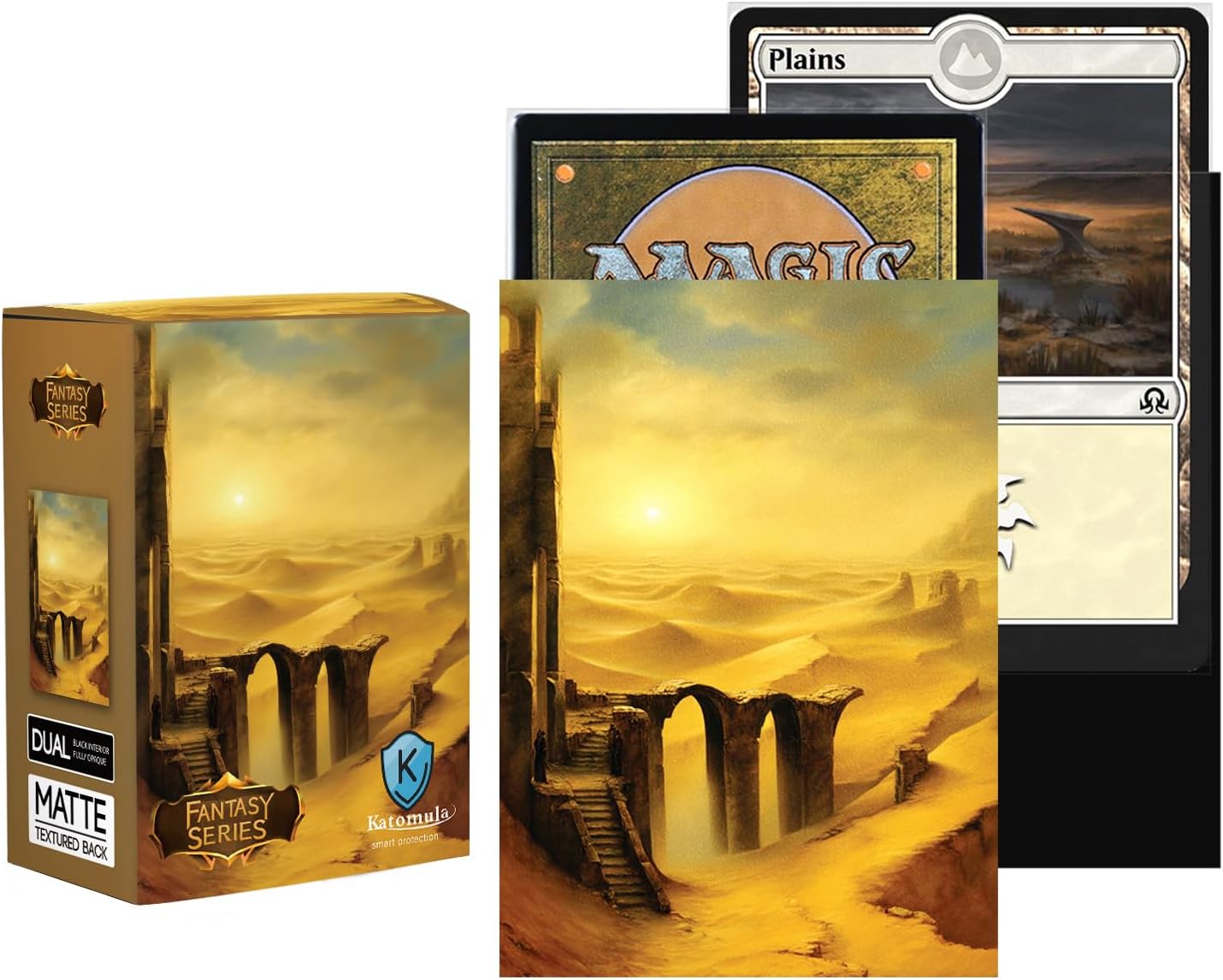 100 Card Sleeves for MTG with 100 Inner Sleeve, Textured Back Art Sleeves, Fit Standard Size Cards - Forest