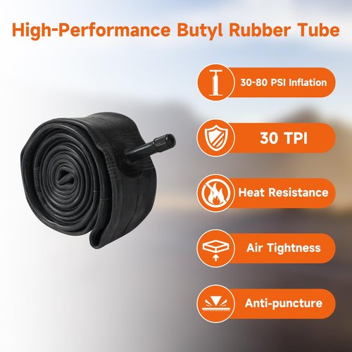 Lukasports 2Pcs Mountain Bike Tires and 2Pcs Tubes Set, 24?�x1.95?? 2.125??Bike Tire & 1.75??2.125??AV 32mm Inner Tubes, Folding Replacement Tires, Puncture-Resistant Bike Tire 24x1.95