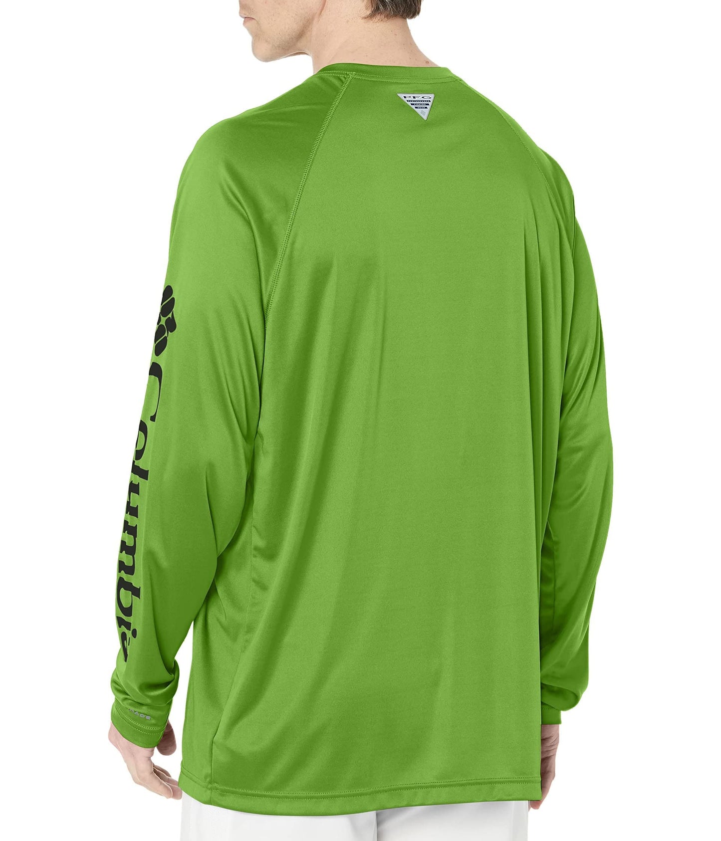 Columbia Men's Terminal Tackle Long Sleeve Shirt, Green Mamba/Black Logo, 6X Big
