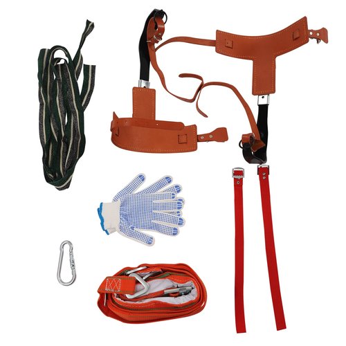 SongChaza Tree Climbing Spikes, Tree Climbing Gear with Thicker Buckles, Cow Leather Tree Climbing Spikes Set Height Adjustable Tree Climbing Tool for Outdoor Jungle Survival Fruit Picking