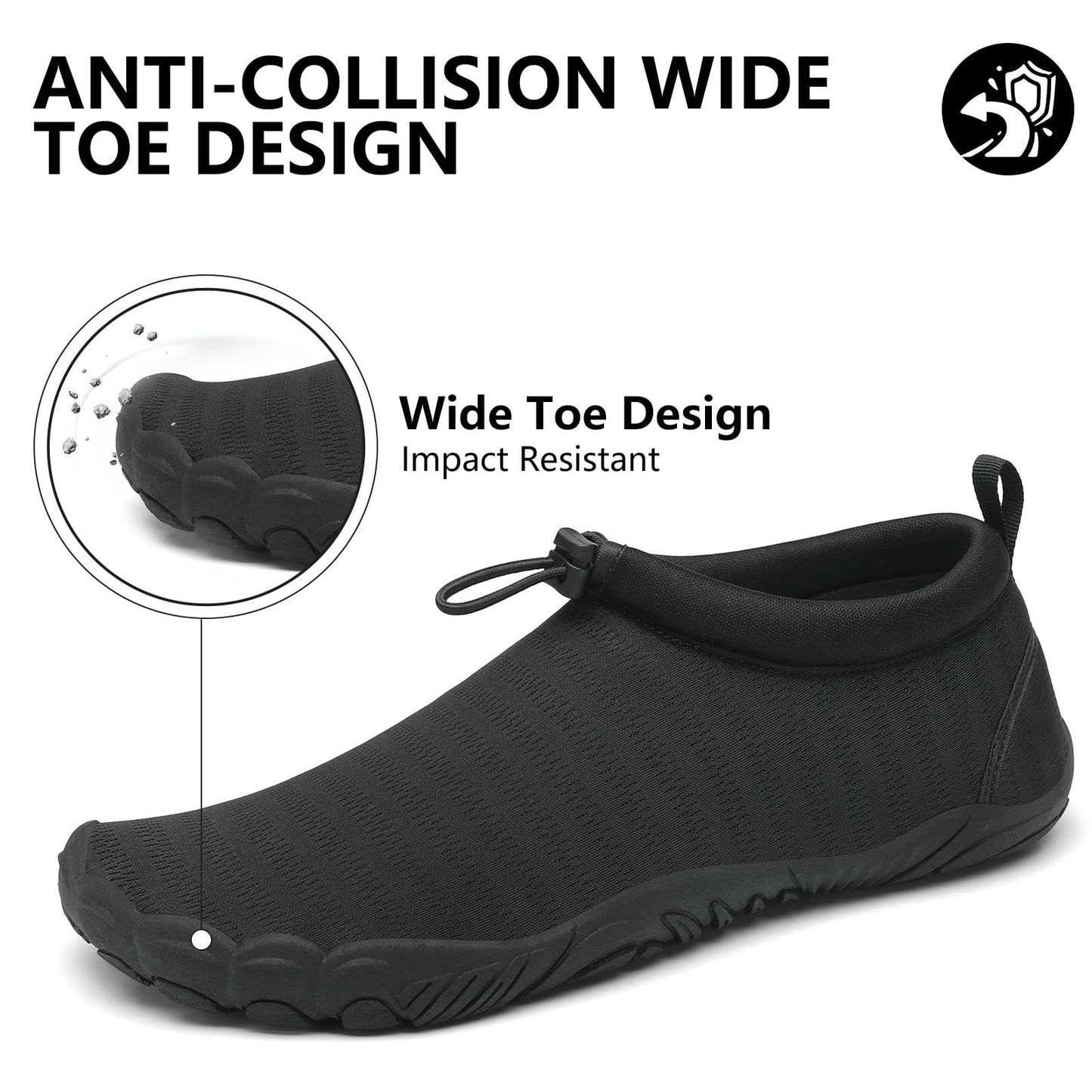 Mishansha Womens Mens Water Shoes Quick-Dry Wide Toe Barefoot Shoes