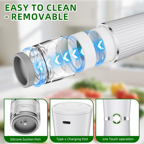 Vacuum Sealer for Food, Handheld Saver Compact Vacuum Sealer Machine with 30 Reusable Bags for 10X Preservation & Fresh