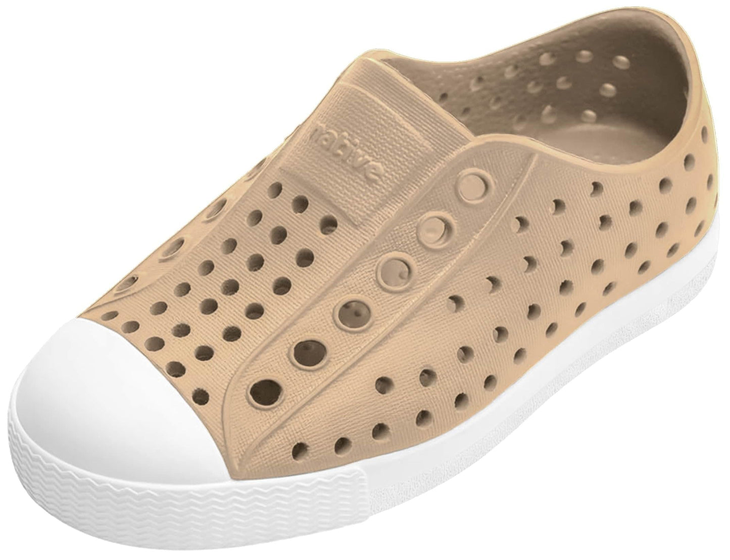 Native Shoes Unisex-Kids Jefferson Sneakers, Flax Tan/Shell White, 6 Toddler