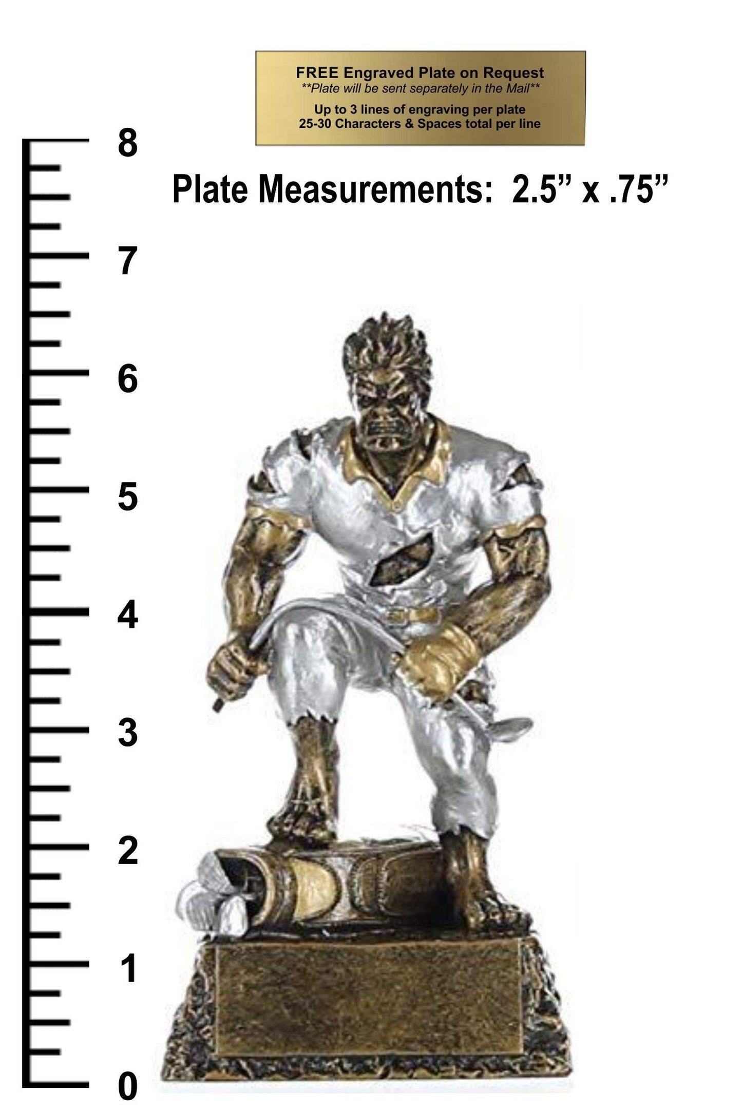 Decade Awards Frustrated Monster Golf Trophy - Funny Golf Trophies for Golfing Events, Golf Tournaments and Golf Outings - Unique Golf Monster Frustrated Golfer - Engraved Plate Upon Request