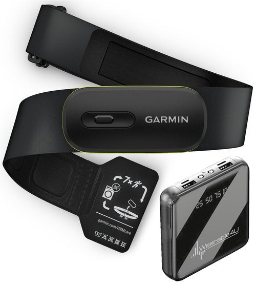 Garmin HRM 600 Premium Heart Rate Monitor with Running Dynamics, XS–S Strap (22"-28") – Compatible with Garmin Smartwatches & Cycling Computers – with Wearable4U PowerBank Bundle