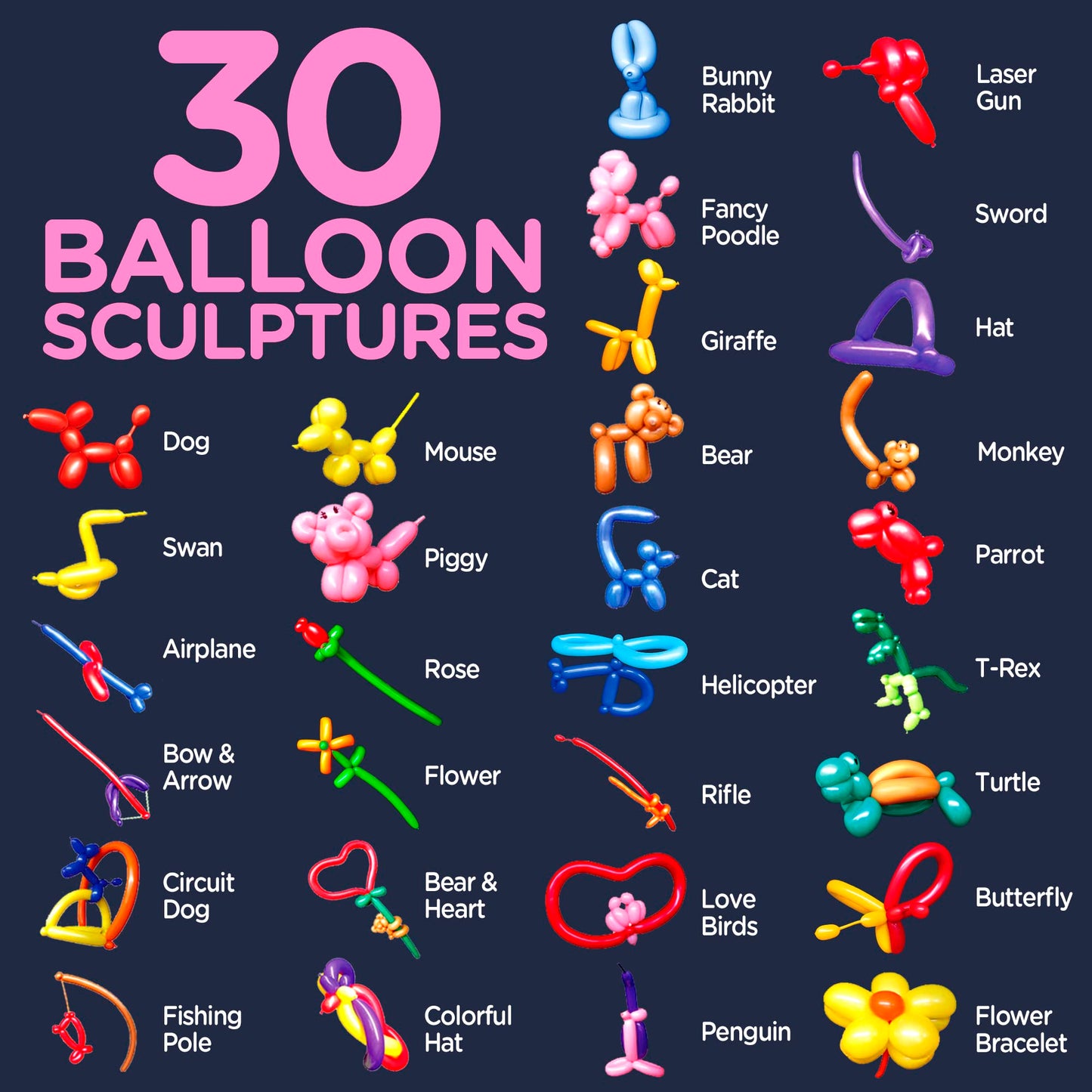 DIY Balloon Animal Kit for Beginners - Twisting & Modeling, 30+ Sculptures