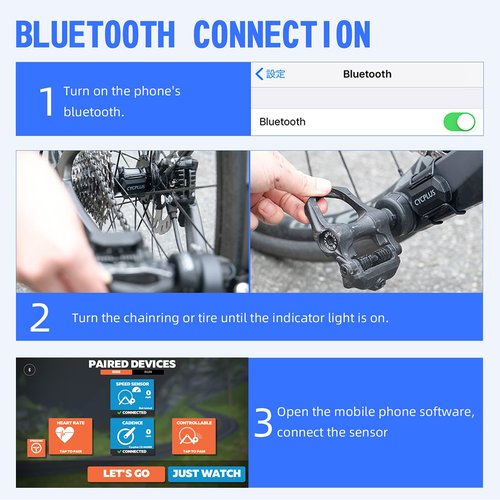 CYCPLUS Bike Speed and Cadence Sensor, Wireless Cycling Speed Sensor Ant+/Bluetooth