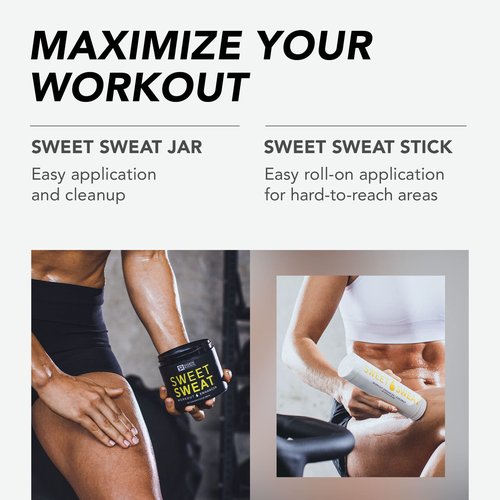Sports Research® Sweet Sweat Unscented 'Workout Enhancer' Gel - Maximize Your Exercise & Sweat Faster - 13.5oz Jar