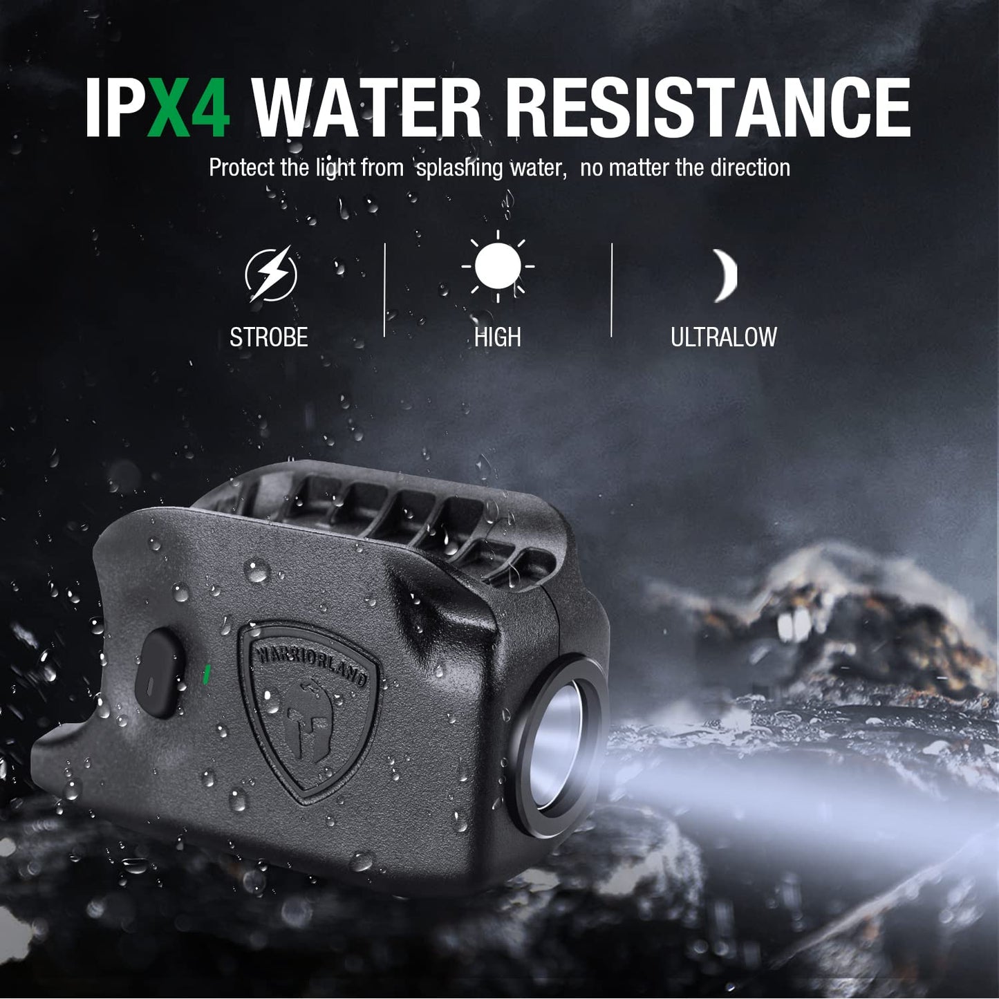 WARRIORLAND IWB Kydex Holster with 150 Lumens Min Gun Light Combo, Springfield Micro Compact Hellcat Pistol, 150 Lumens Hellcat Handgun Light, LED Tactical Flashlight SL-1 w/Hellcat Holster