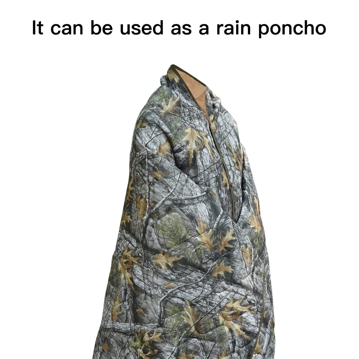 LOOGU Super Camo Blanket Waterproof Poncho Liner for Outdoor Camping, Hiking, Hunting, Survival, Backpacking, Picnicking, Fishing Trips