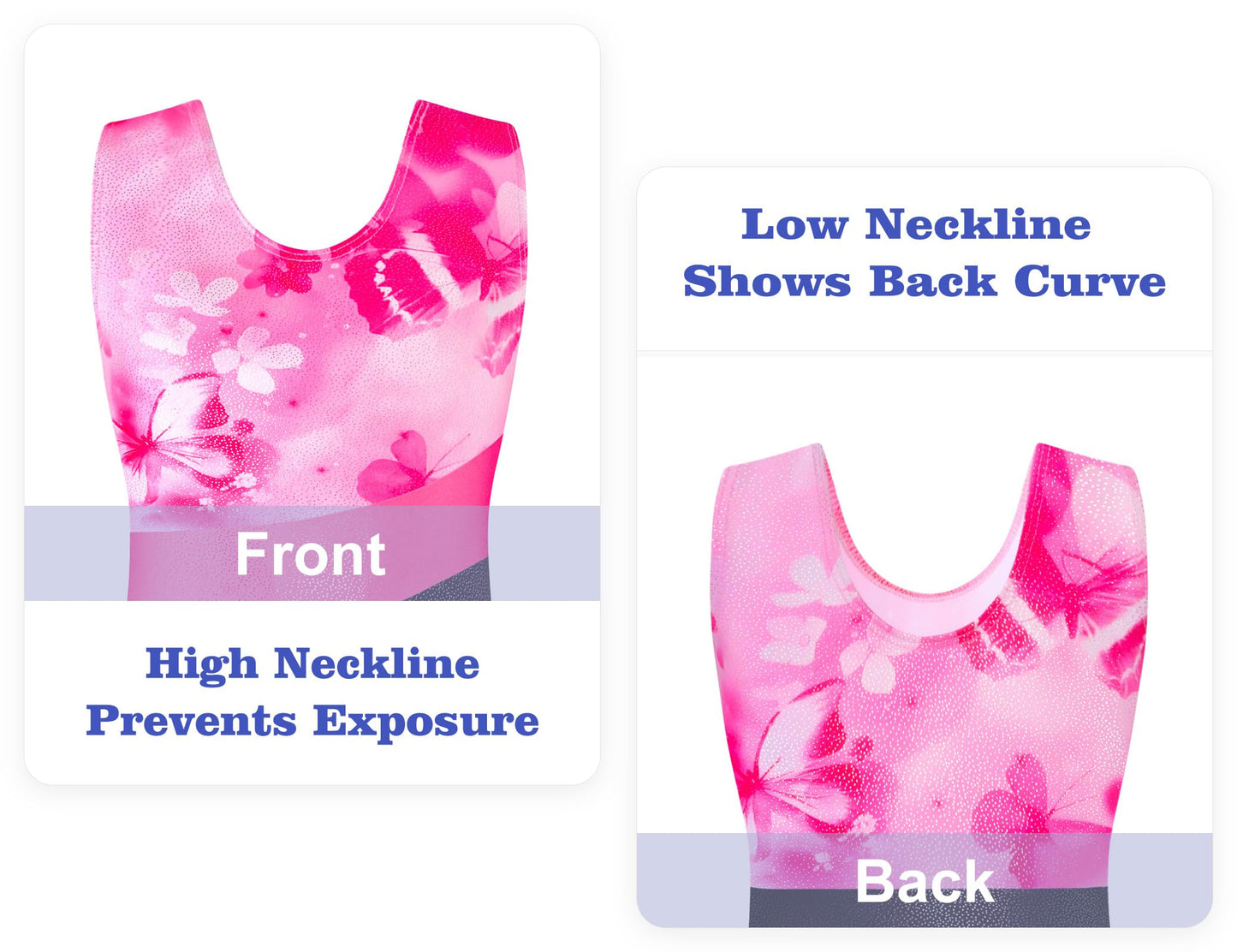 Domusgo Leotard for Girls Gymnastics Size 5-6 Years Black Pink Biketard