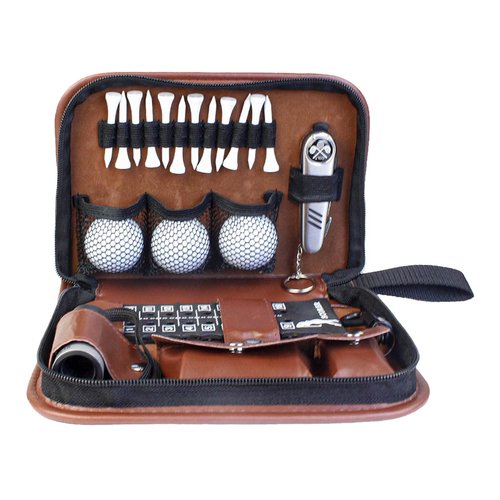 Luxury Golf Gift Set for Men/Women, Leather Portable Accessories Kit with Ball Marker,Telescopic Rangefinder,Divot Tool & More,Premium Golf Lover Present
