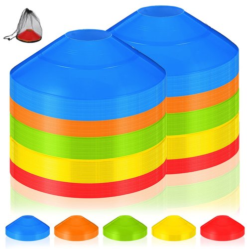 JOUTYFOR 120 Pack Agile Soccer Cones with Portable Bags & Brackets,Sports Cones,Cone Sport,Agile Soccer Cones Used for Football Training
