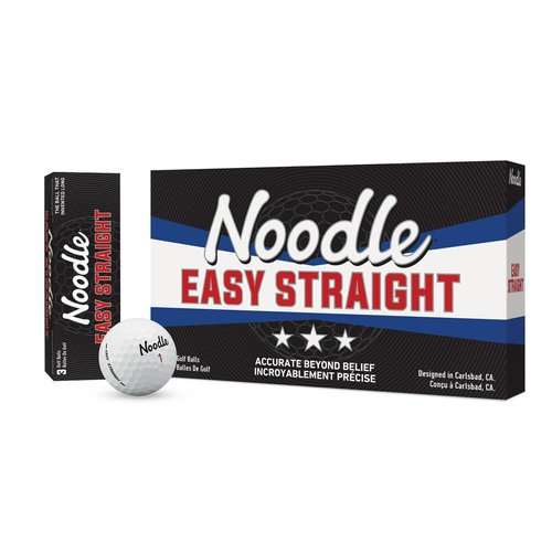 Noodle Easy Straight Golf Balls, 15 Pack, White