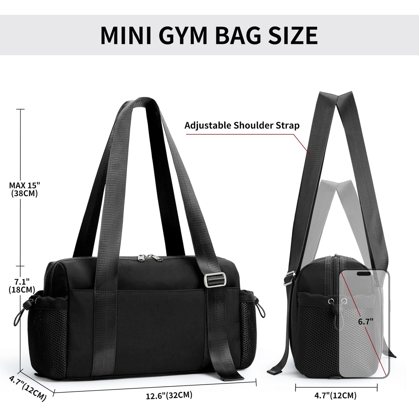 WLLWOO Small Gym Bag Wet Pocket Women Mini Tote Yoga Duffle Bag Lightweight Workout Bag for Dance Weekends Sports