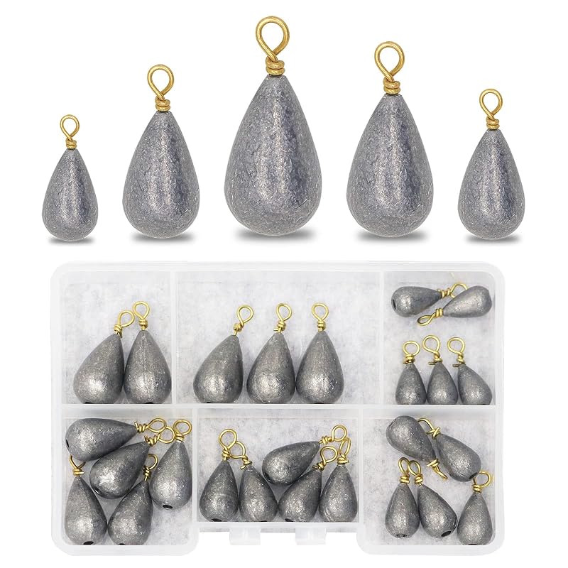 25Pcs Fishing Sinkers Kit - 3/16oz (5g) Drop Shot Weights for Saltwater & Freshwater, C:3/16oz-30PCS Variation
