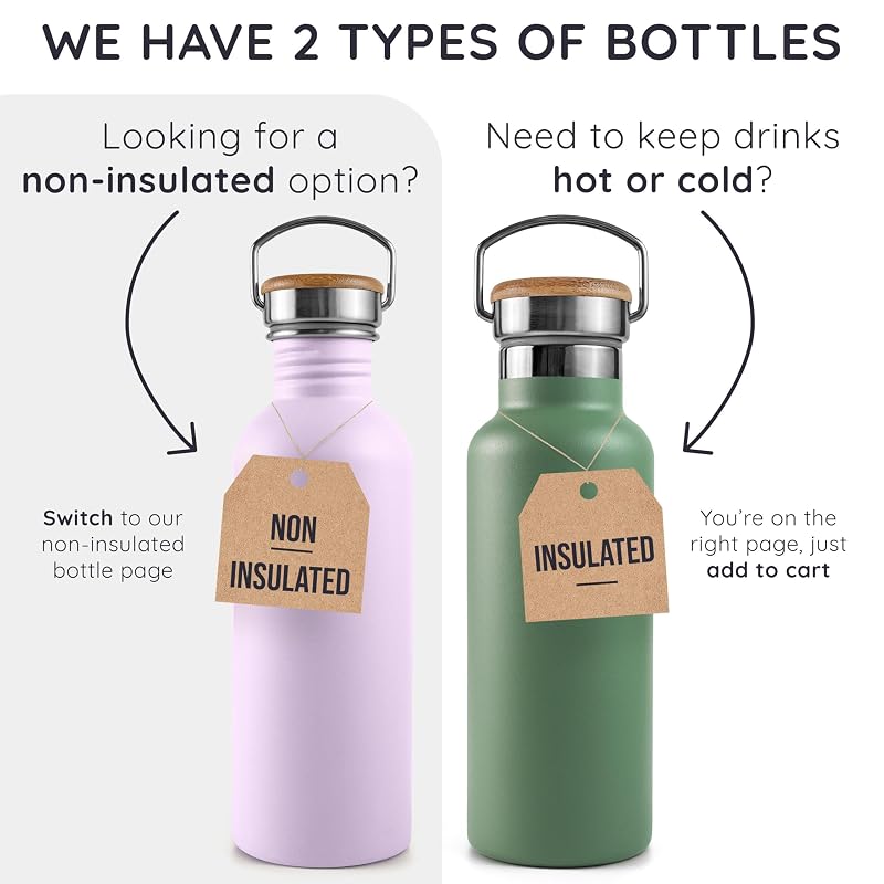 Aegean Blue Bambaw 12 oz Insulated Water Bottle – Stainless Steel Hot & Cold Bottle, Wide Mouth, Fits Cup Holder