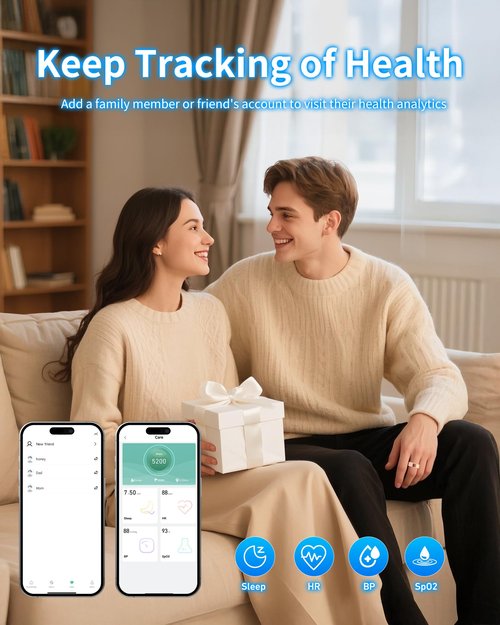 Smart Rings for Women Men, Smart Ring Tracker with Blood Oxygen/Blood Pressure/Heart Rate/Sleep Monitor/Step Counter/Gesture Control/IP68 Waterproof Fitness Tracker, Stainless Steel (Rose Gold, 8#)