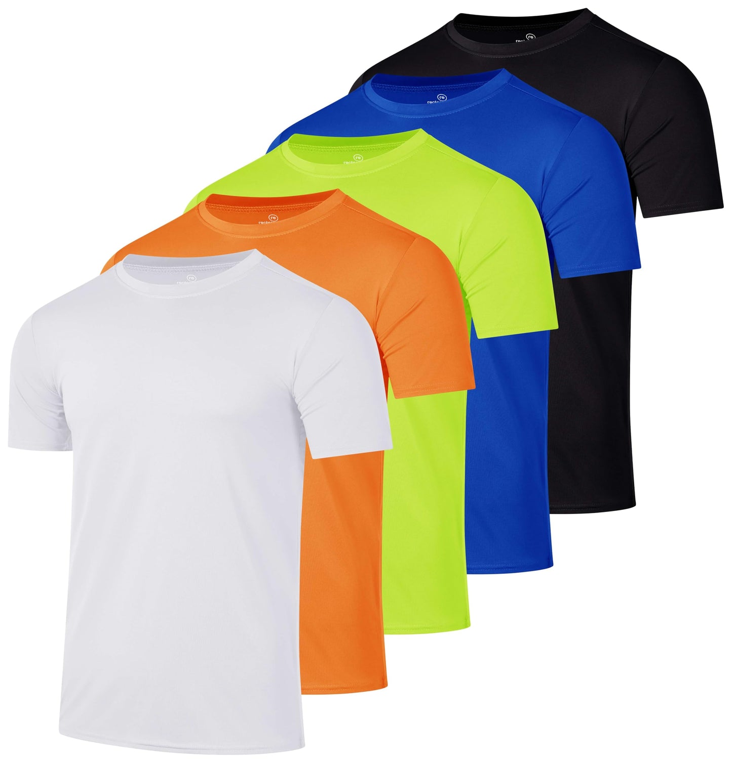 Real Essentials - Pack of 5 Men’s Active Quick Dry Fit Crew Neck T-Shirts Athletic Gym Workout Short Sleeve Tee Tops Camisas para Hombres Summer - 3X-Large - Set 14