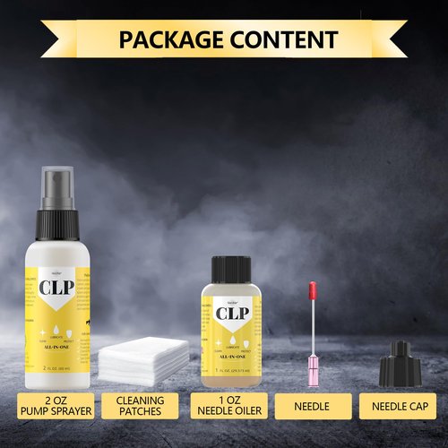 Gun Oil 2 oz & 1 oz Needle Oiler Gun Lubricant, Multi-Purpose Gun Cleaning Kit Protector, Clp Gun Cleaner and Lubricant, Gun Cleaning kit with Oil and Cleaner - by Qucship