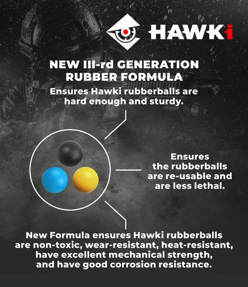Hawki .50 Cal Training Rubber Balls for Paintball Guns 100 Pack (Black)