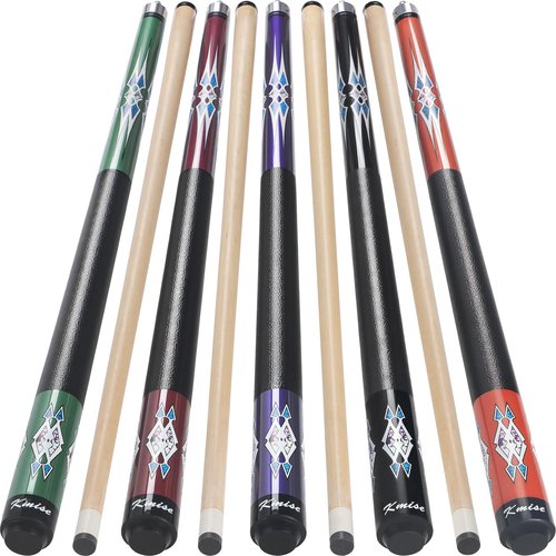 Kmise Pool Stick Set of 5, 58 Inch Pool Cue Stick,Snooker Play Billiard Pool Sticks for Men Professional,17oz 18oz Pool Stick for Bar House Pool Table Sports