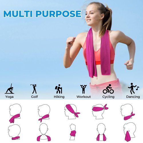 Cooling Towels for Neck and Face, Ice Towel for Hot Weather, Soft Breathable Instant Towel, Cool Rags for Yoga, Golf, Sport, Gym, Workout, Camping, Fitness, Outdoor